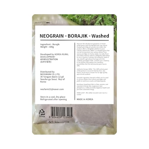 Whole Millet Grain Borajik 500g Jeju Island Organic Whole Grain Health Benefits Manufacturing Date Specified