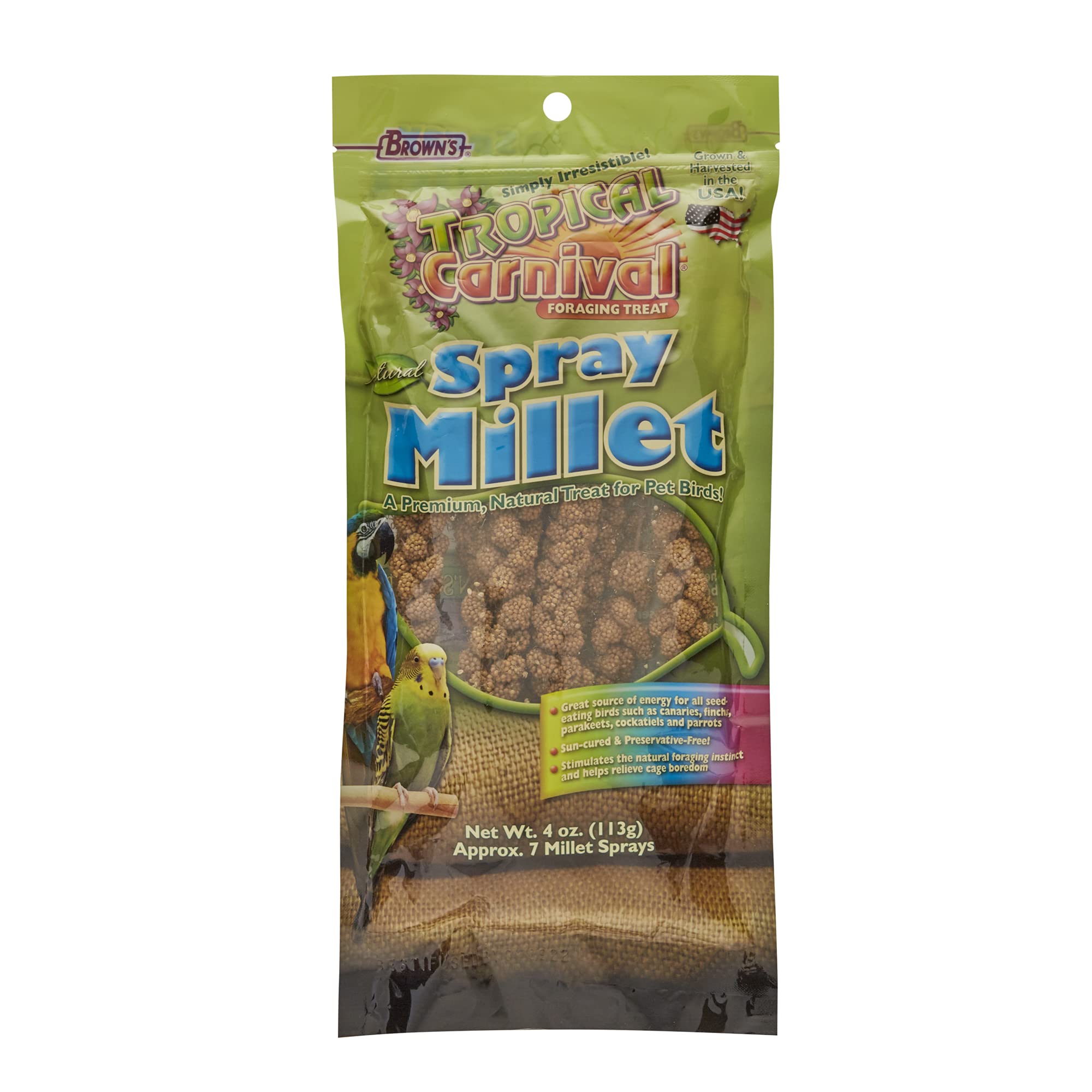 F.M. Brown's Tropical Carnival Natural Spray Millet Daily Natural Foraging Treat for Seed-Eating Birds
| F.M. Brown's S