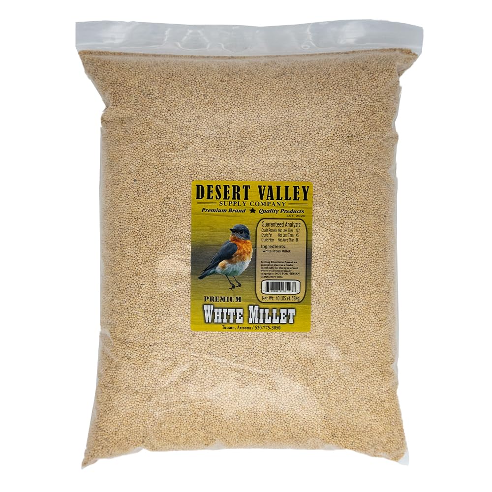 Desert Valley All Natural Non-GMO Premium White Millet Seed for Wild Birds (10 Pounds)
Desert Valley Non-GMO Premium Whi