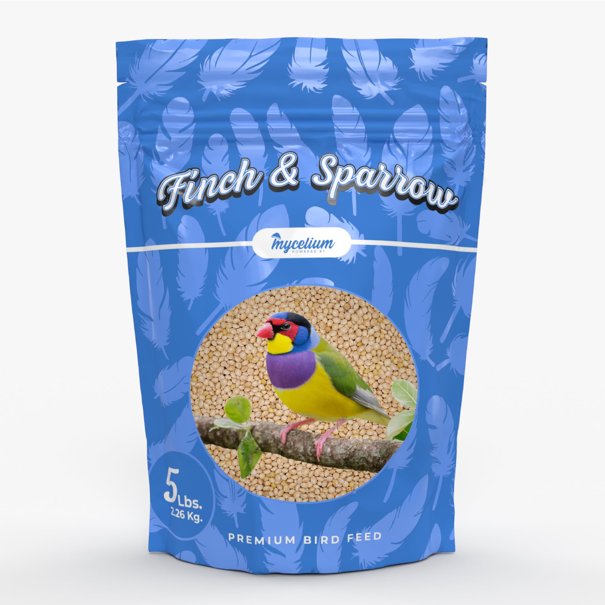 Mycelium Premium Millet Bird Food for Finches and Sparrows - Organic, Non-GMO, High Nutritional Value, Sustainable Farmi
