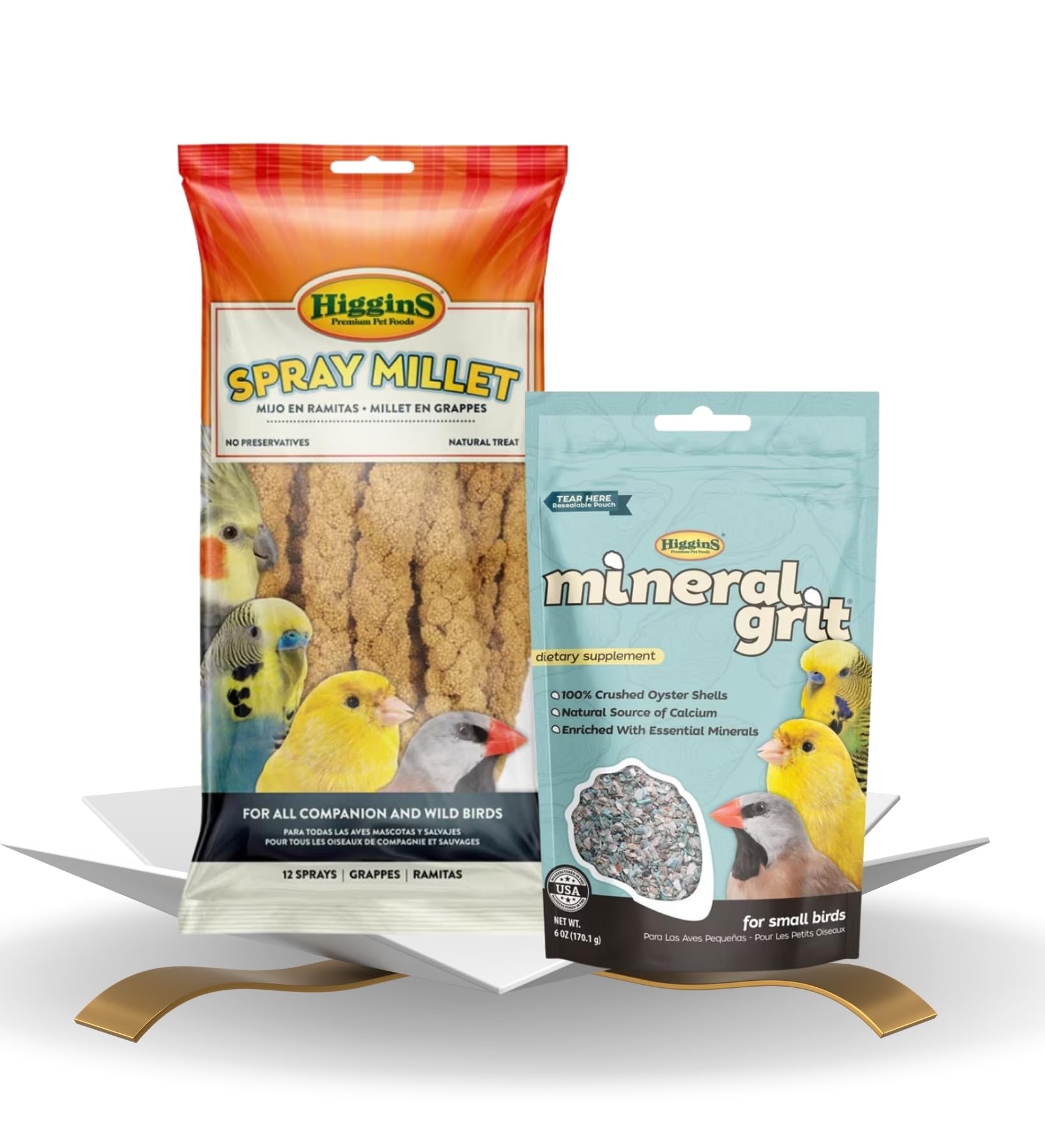 Higgins Spray Millet Natural Avian Treat 12 CT Bundle – Nutrient-Rich Foraging Treat for Parakeets, Cockatiels & Small B